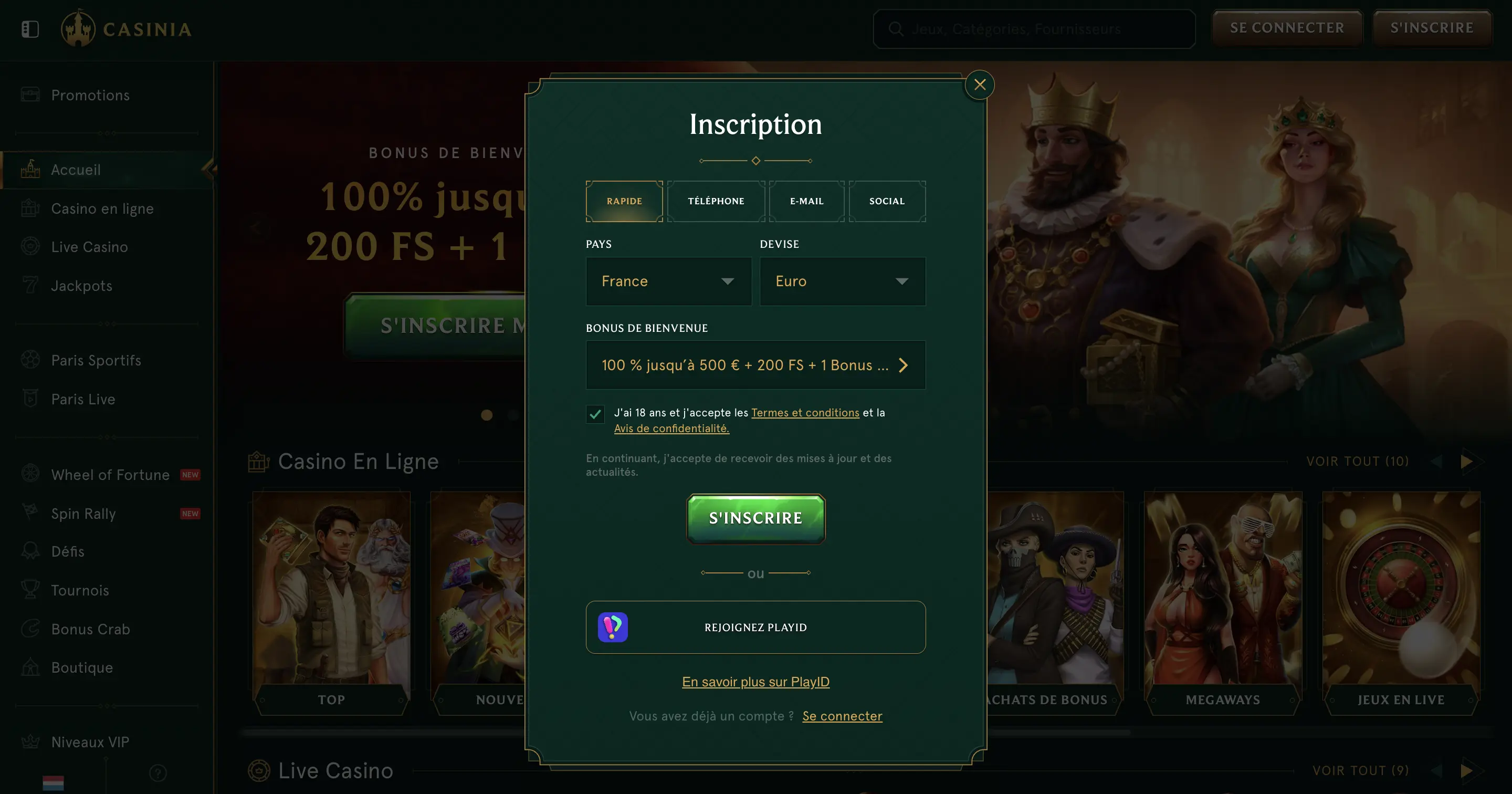 Comment s’inscrire et commencer à jouer sur un casino légal